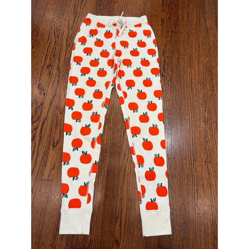 Hanna Andersson Womens Small Pumpkin Print Organic Cotton Pajama Pants Cream